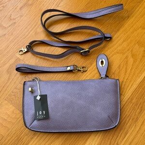 Joy Susan Lavender Leather Clutch
